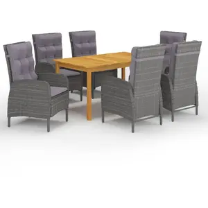 vidaXL Ensemble à manger de jardin 7 pcs Gris pas cher