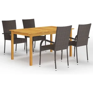 vidaXL Ensemble de salle à manger de jardin 5 pcs Marron pas cher