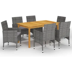 vidaXL Ensemble de salle à manger de jardin 7 pcs Gris pas cher