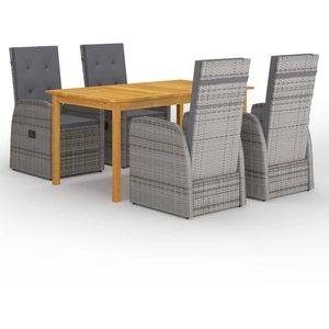 vidaXL Ensemble de salle à manger de jardin 5 pcs Gris pas cher