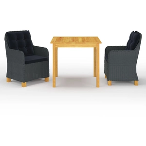 vidaXL Ensemble de salle à manger de jardin 3 pcs Gris foncé pas cher