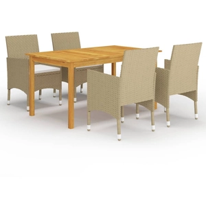 vidaXL Ensemble de salle à manger de jardin 5 pcs Beige pas cher