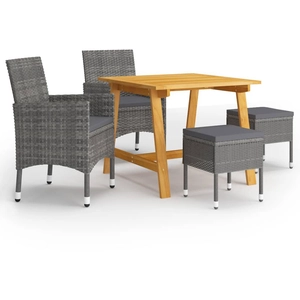 vidaXL Ensemble de salle à manger de jardin 5 pcs Gris pas cher