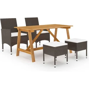 vidaXL Ensemble de salle à manger de jardin 5 pcs Marron pas cher