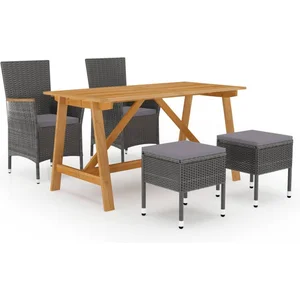vidaXL Ensemble de salle à manger de jardin 5 pcs Gris pas cher