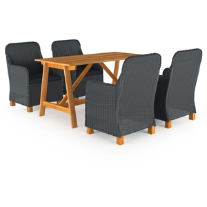 vidaXL Ensemble de salle à manger de jardin 5 pcs Gris foncé pas cher