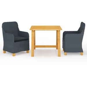 vidaXL Ensemble de salle à manger de jardin 3 pcs Gris foncé pas cher