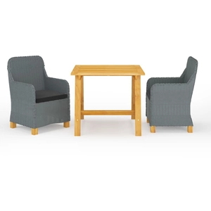 vidaXL Ensemble de salle à manger de jardin 3 pcs Gris clair pas cher