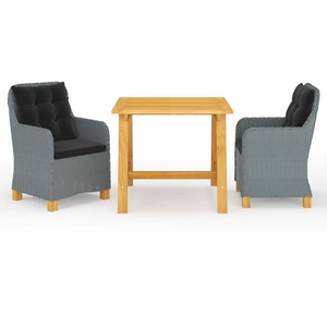vidaXL Ensemble de salle à manger de jardin 3 pcs Gris clair pas cher