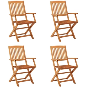 vidaXL Chaises de jardin pliables 4 pcs Bois d'eucalyptus massif pas cher