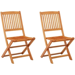 vidaXL Chaises de jardin pliables 2 pcs Bois d'eucalyptus massif pas cher