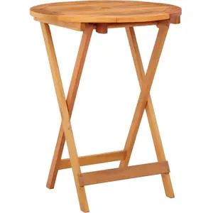 vidaXL Table de jardin pliable Ø60x75 cm Bois d'eucalyptus solide pas cher