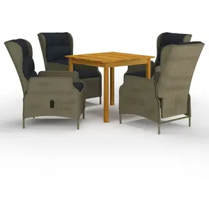 vidaXL Ensemble à manger de jardin 5 pcs Marron pas cher