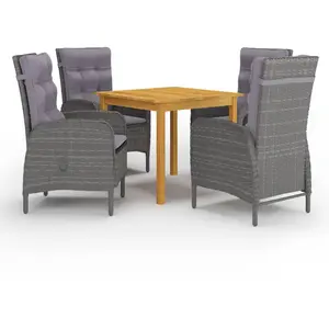 vidaXL Ensemble de salle à manger de jardin 5 pcs Gris pas cher