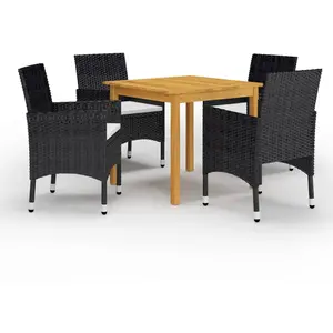 vidaXL Ensemble de salle à manger de jardin 5 pcs Noir pas cher