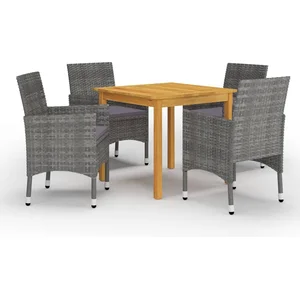 vidaXL Ensemble de salle à manger de jardin 5 pcs Gris pas cher