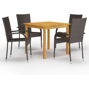 vidaXL Ensemble de salle à manger de jardin 5 pcs Marron pas cher