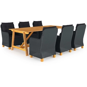 vidaXL Ensemble de salle à manger de jardin 7 pcs Gris foncé pas cher