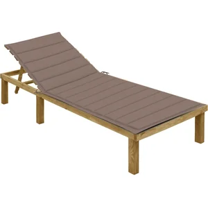 vidaXL Chaise longue avec coussin taupe Bois de pin imprégné pas cher
