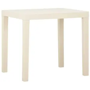 vidaXL Table de jardin Blanc 79x65x72 cm Plastique pas cher