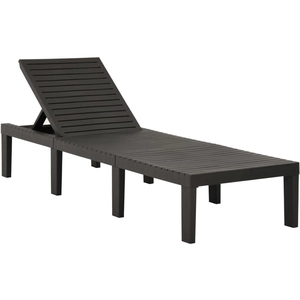 vidaXL Chaise longue plastique anthracite pas cher