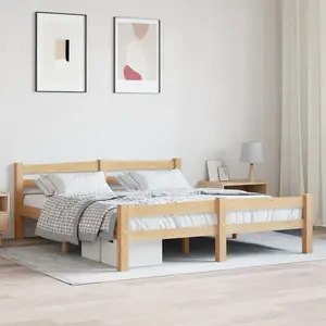 vidaXL Cadre de lit Bois de pin massif 160x200 cm pas cher