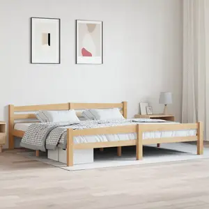 vidaXL Cadre de lit Blanc Bois de pin massif 200x200 cm pas cher