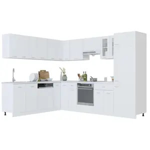 vidaXL Ensemble de meubles de cuisine 14 pcs Blanc AggloméréVendu parvidaxl-be