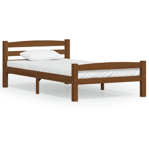 vidaXL Cadre de lit Marron miel Bois de pin massif 90x200 cm pas cher