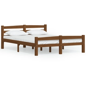 vidaXL Cadre de lit Marron miel Bois de pin massif 140x200 cm pas cher