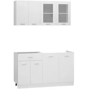 Comparateur de prix : vidaXL Ensemble de meubles de cuisine 4 pcs Blanc Bois d'ingénierie