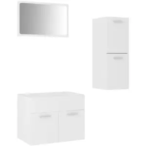 Comparateur de prix : vidaXL Ensemble de meubles de salle de bain Blanc Aggloméré