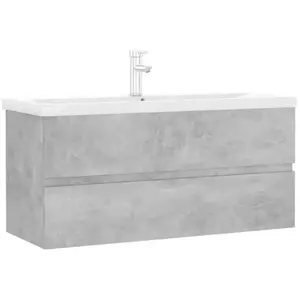 vidaXL Armoire d'évier et lavabo intégré gris béton bois d'ingénierie pas cher