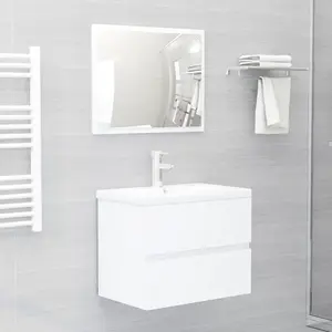 Comparateur de prix : vidaXL Ensemble de meubles de salle de bain Blanc Aggloméré