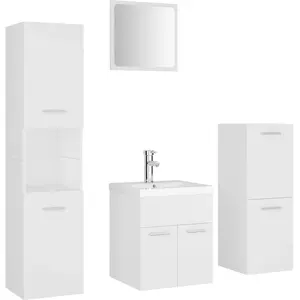 Comparateur de prix : vidaXL Vidaxl Ensemble De Meubles De Salle De Bain Blanc Aggloméré