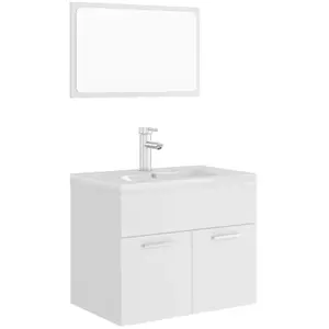 vidaXL Ensemble de meubles de salle de bain Blanc Aggloméré pas cher