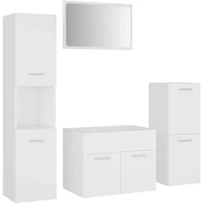 Comparateur de prix : Vidaxl - Ensemble de meubles de salle de bain Blanc Bois d'ingénierie
