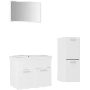 vidaXL Ensemble de meubles de salle de bain Blanc Aggloméré pas cher