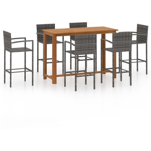 Comparateur de prix : vidaXL Ensemble de bar de jardin 7 pcs Gris