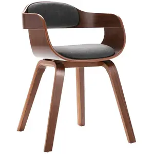 Comparateur de prix : vidaXL Chaise de salle à manger Gris foncé Bois courbé et tissu