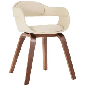 vidaXL Chaise de salle à manger Blanc Bois courbé et similicuir pas cher