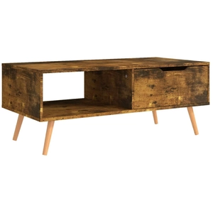 vidaXL Table basse Chêne fumé 100x49,5x43 cm Aggloméré pas cher