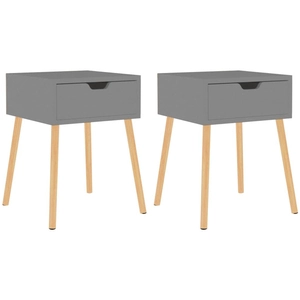 vidaXL Tables de chevet 2 pcs Gris 40x40x56 cm Aggloméré pas cher