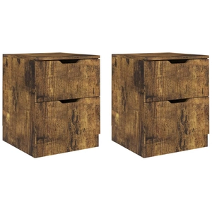 vidaXL Tables de chevet 2 pcs Chêne fumé 40x40x50 cm Aggloméré pas cher