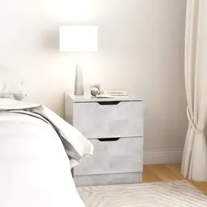 vidaXL Table de chevet gris béton 40x40x50 cm bois d’ingénierie pas cher