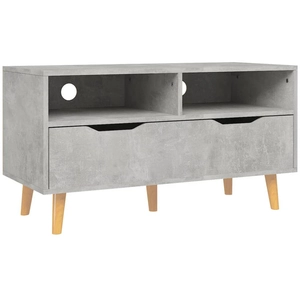 vidaXL Meuble TV gris béton 90x40x48,5 cm bois d'ingénierie pas cher