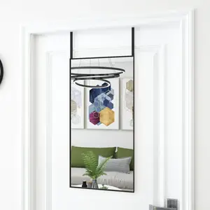 vidaXL Miroir de porte Noir 40x80 cm Verre et aluminium pas cher