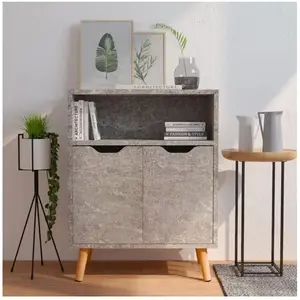 Comparateur de prix : vidaXL Buffet gris béton 60x30x72 cm bois d'ingénierie