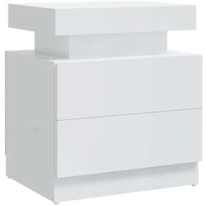 vidaXL Table de chevet Blanc brillant 45x35x52 cm Aggloméré pas cher