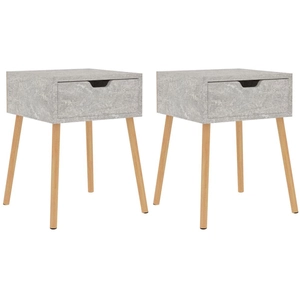 vidaXL Tables de chevet 2 pcs Gris béton 40x40x56 cm Aggloméré pas cher
